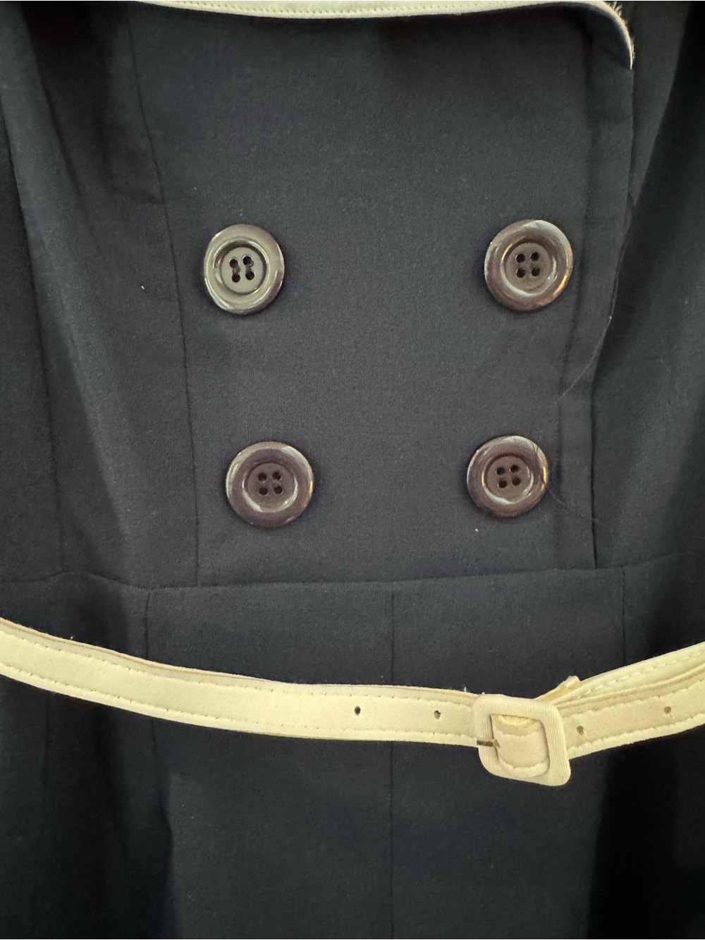 Bettie Page Navy Captain Dress with White Accents - Picture 4 of 15